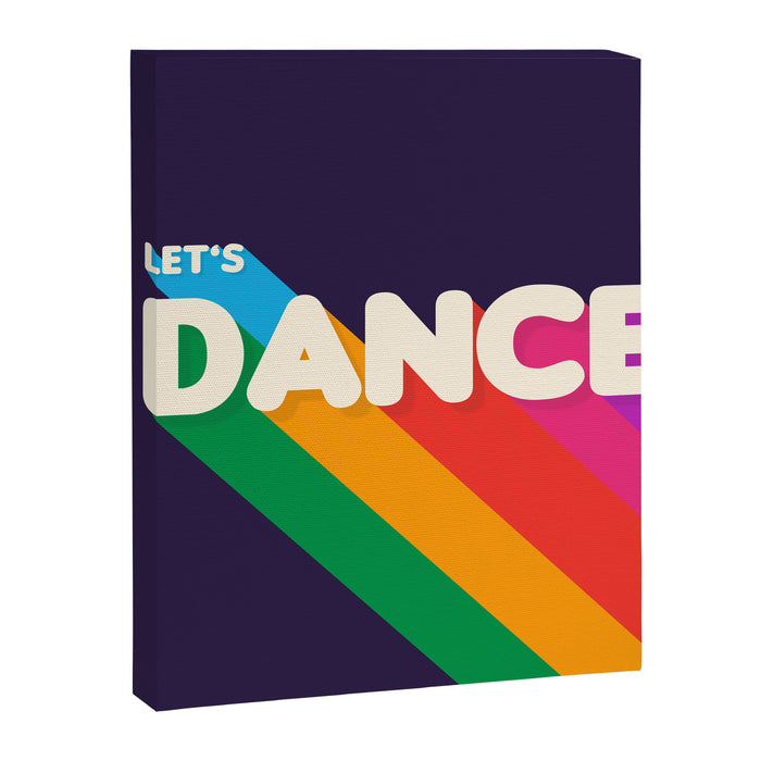 RAINBOW DANCE TYPOGRAPHY- let's dance Canvas Print Gallery Image 1