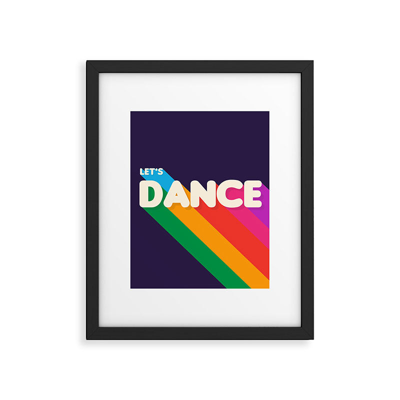 RAINBOW DANCE TYPOGRAPHY- let's dance Framed Art Print Gallery Image 6