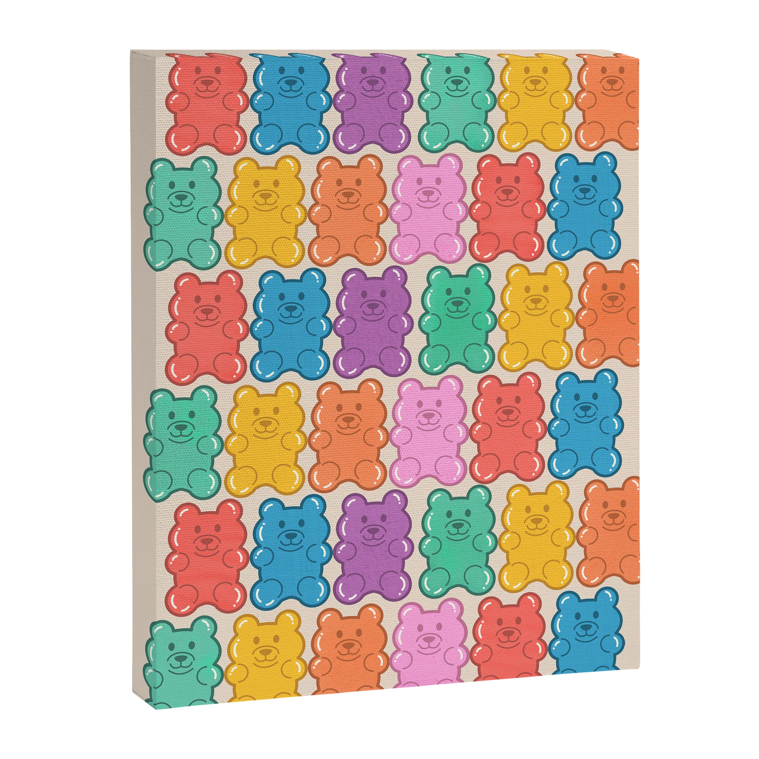 Rainbow Jelly Bears Pattern Canvas Print Gallery Image 8