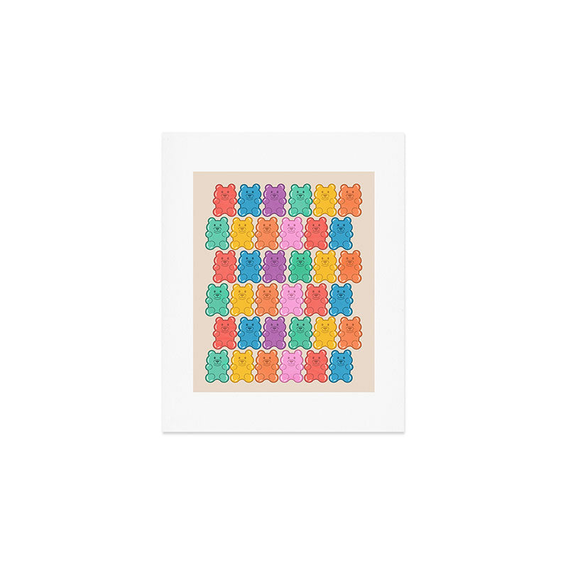 Rainbow Jelly Bears Pattern Art Print Gallery Image 1