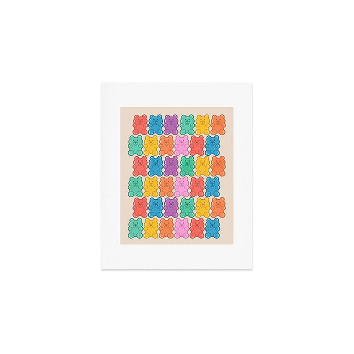 Rainbow Jelly Bears Pattern Art Print Gallery Image 1