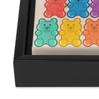 Rainbow Jelly Bears Pattern Framed Canvas Print Gallery Image 3