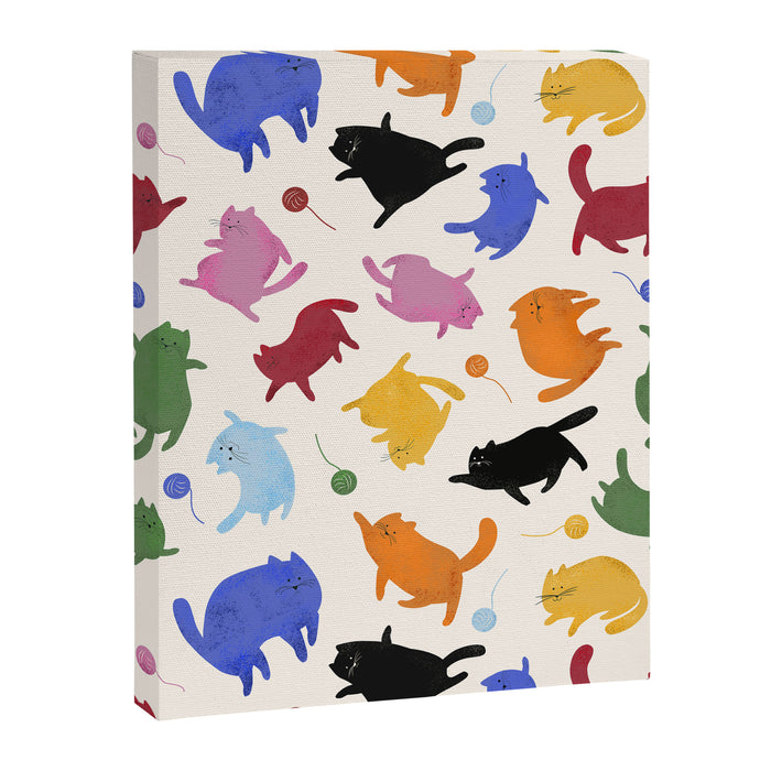 Rainbow Kittens Pattern Canvas Print Gallery Image 1