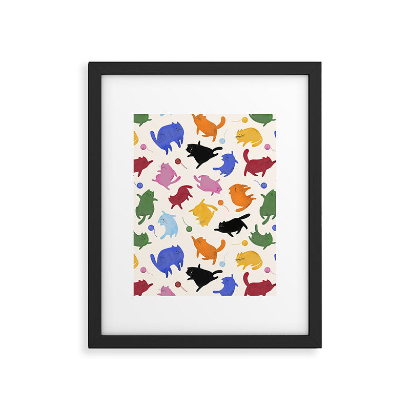 Rainbow Kittens Pattern Framed Art Print Gallery Image 6