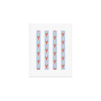 Red Lobsters On Hand-Painted Blue Stripes Art Print Gallery Image 1