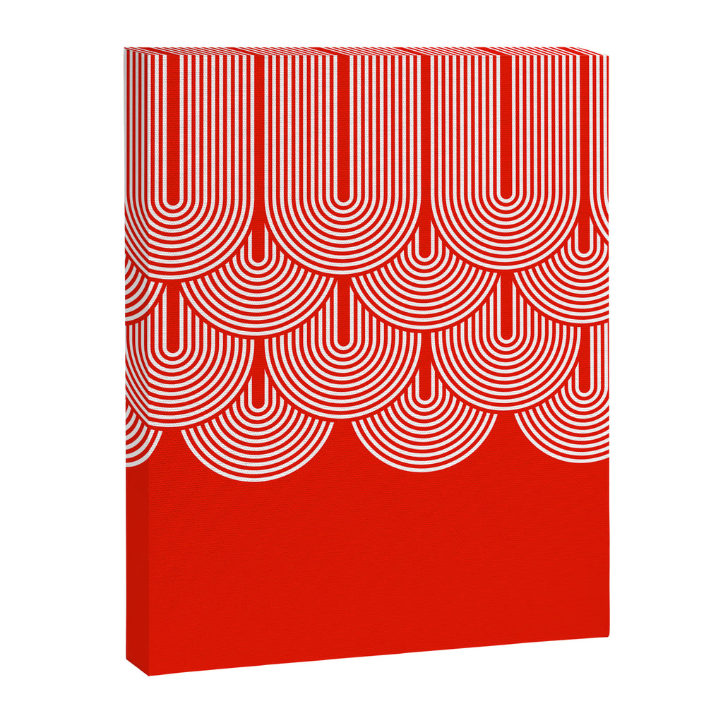 Red shapes pattern Canvas Print Gallery Image 6