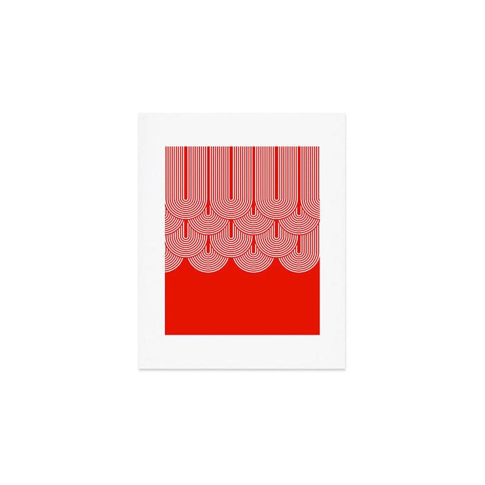Red shapes pattern Art Print Gallery Image 1