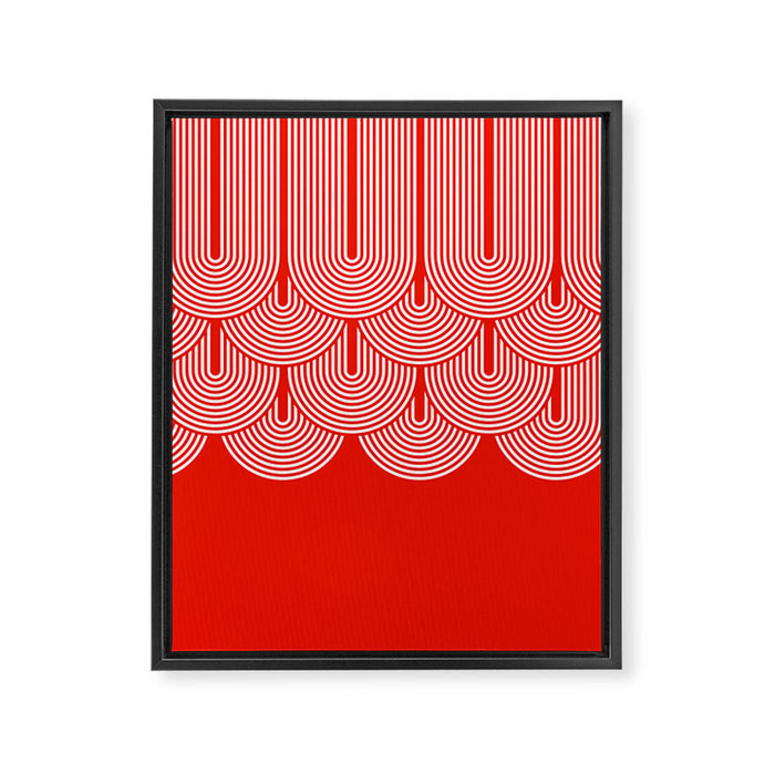 Red shapes pattern Framed Canvas Print Gallery Image 1