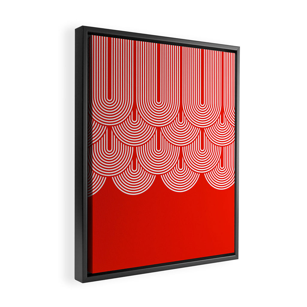 Red shapes pattern Framed Canvas Print Gallery Image 2