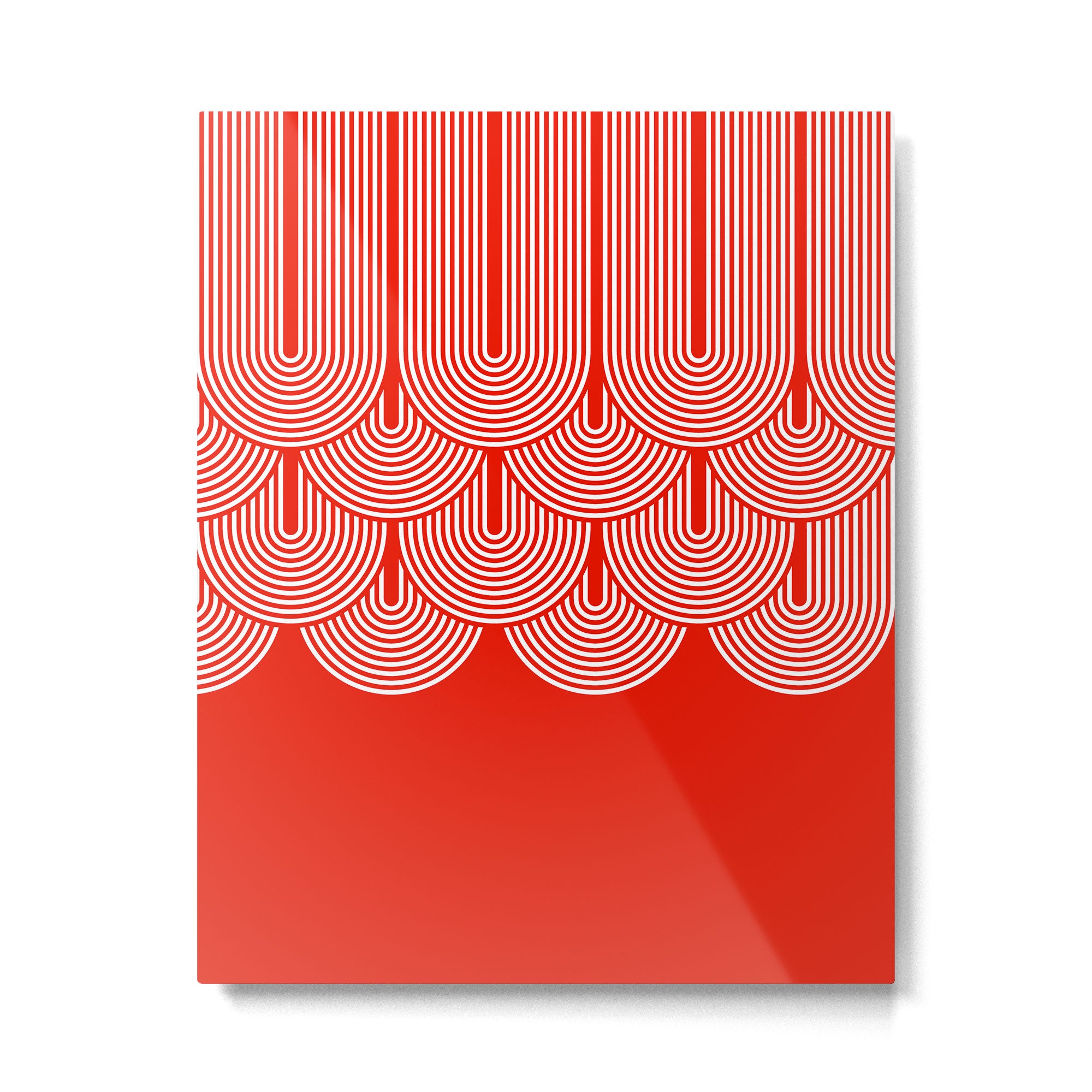 Red shapes pattern Metal Print Gallery Image 4