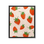 Red Strawberries Pattern Framed Canvas Print Gallery Image 8