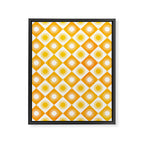 Retro Checkered Yellow Sun Pattern Framed Canvas Print Gallery Image 8
