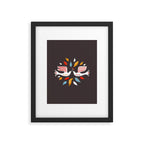 Retro christmas birds illustration Framed Art Print Gallery Image 6