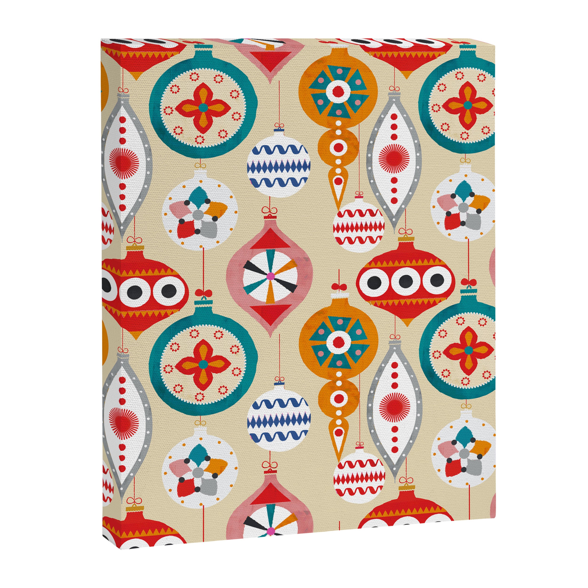 Retro christmas ornaments pattern Canvas Print Gallery Image 6