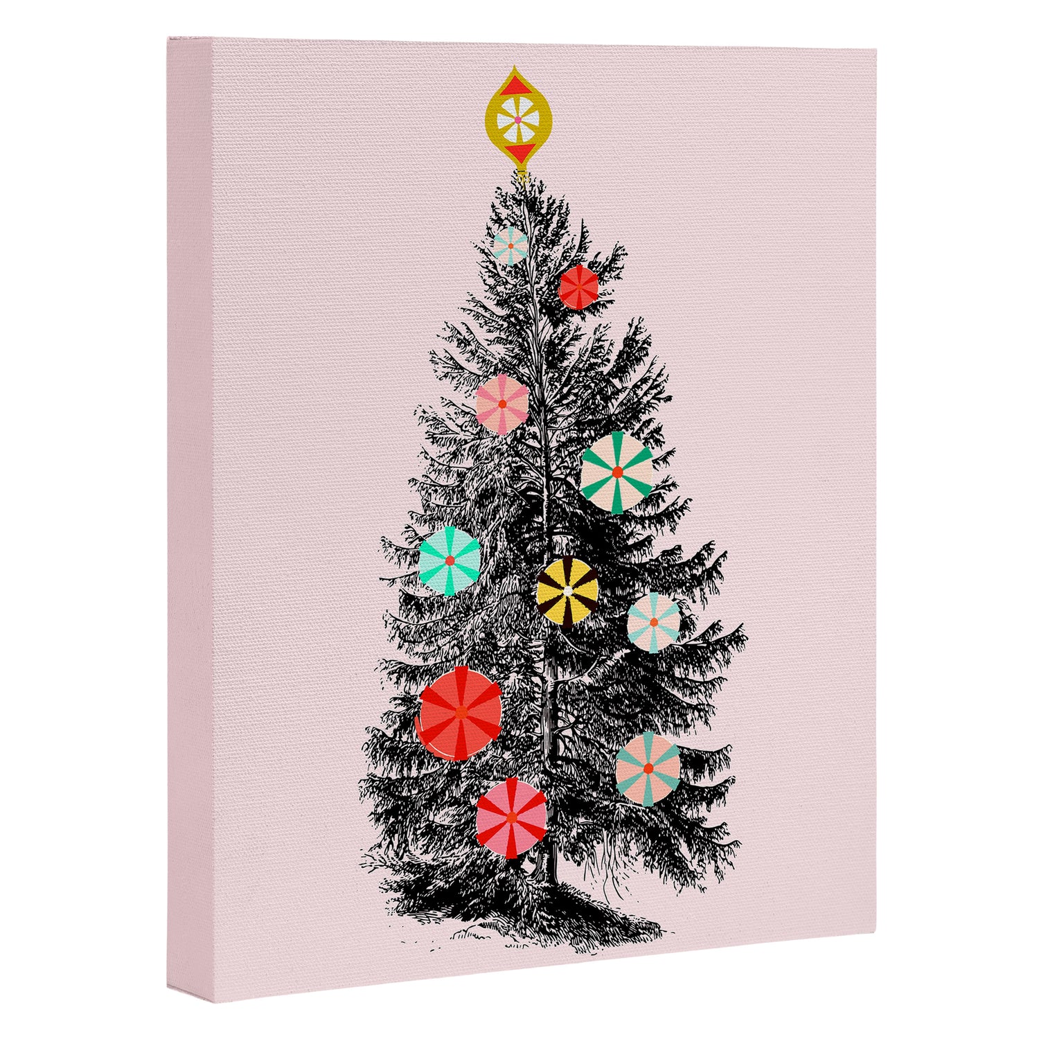 Retro Christmes tree no2 Canvas Print Gallery Image 3