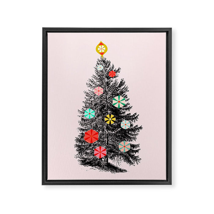 Retro Christmes tree no2 Framed Canvas Print Gallery Image 1