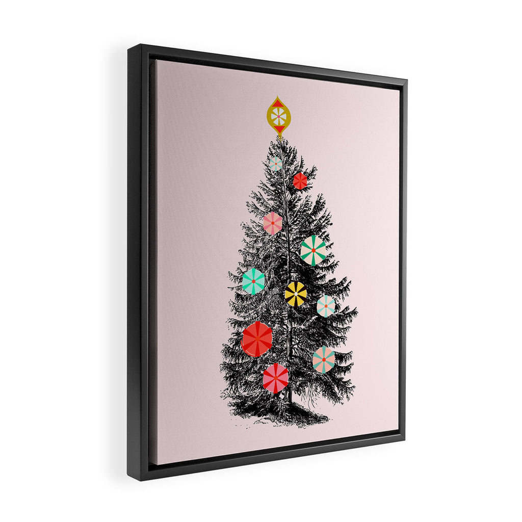 Retro Christmes tree no2 Framed Canvas Print Gallery Image 2