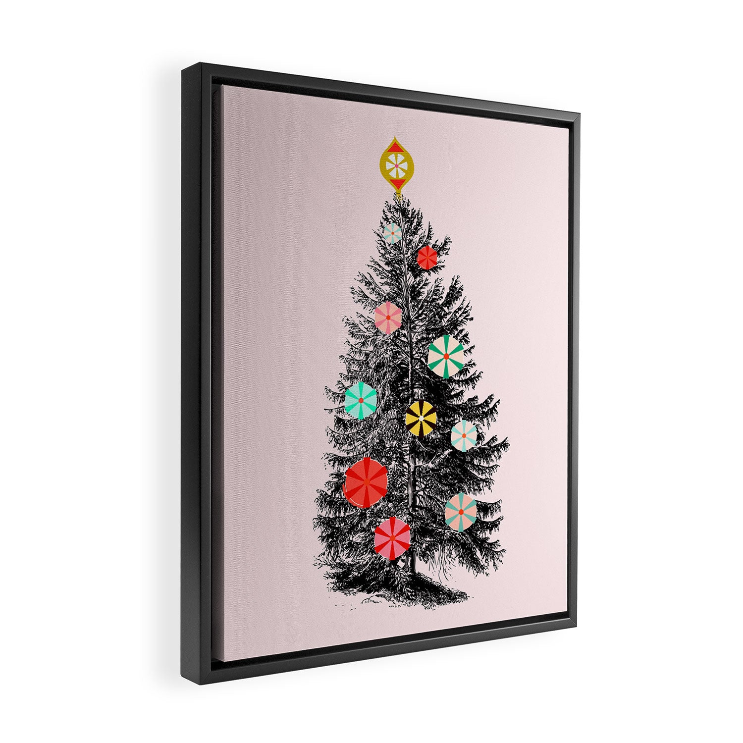 Retro Christmes tree no2 Framed Canvas Print Gallery Image 2