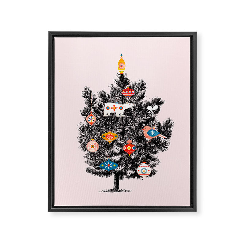 Retro Christmas tree no3 Framed Canvas Print Gallery Image 8