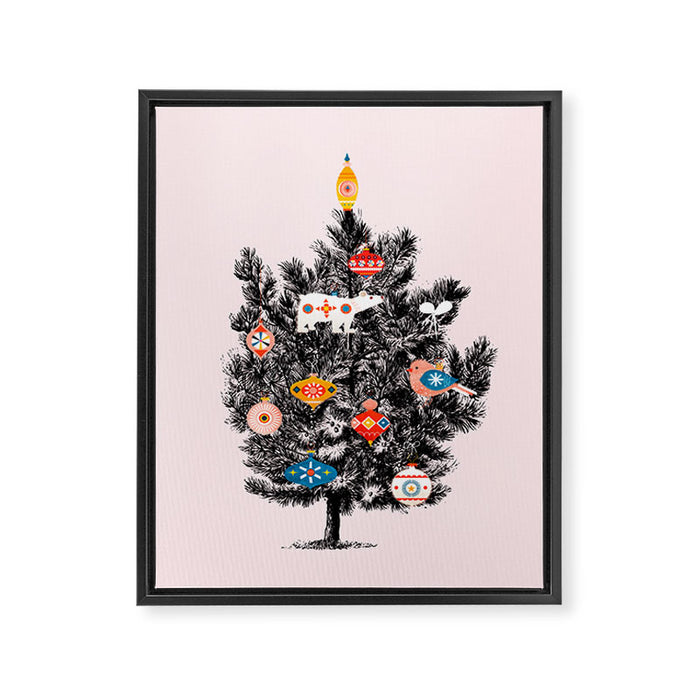 Retro Christmas tree no3 Framed Canvas Print Gallery Image 1