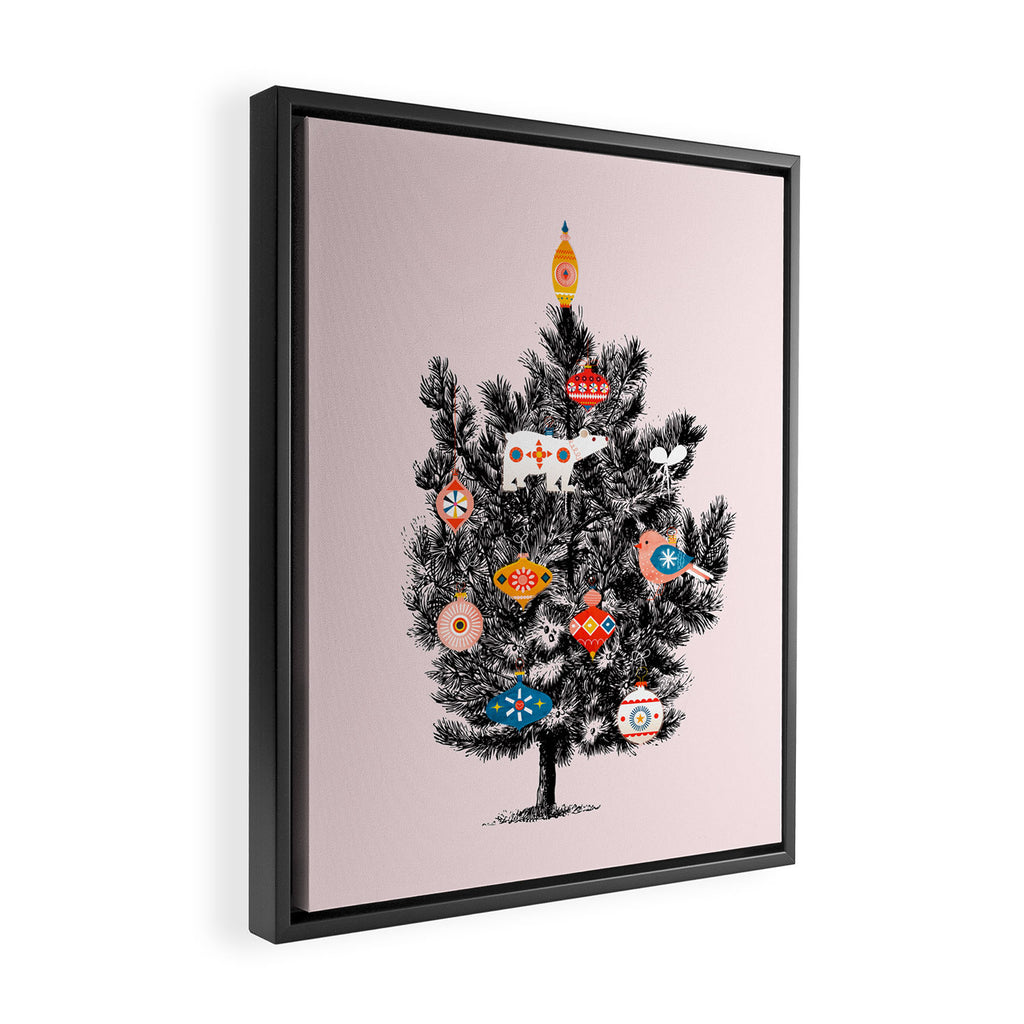 Retro Christmas tree no3 Framed Canvas Print Gallery Image 2