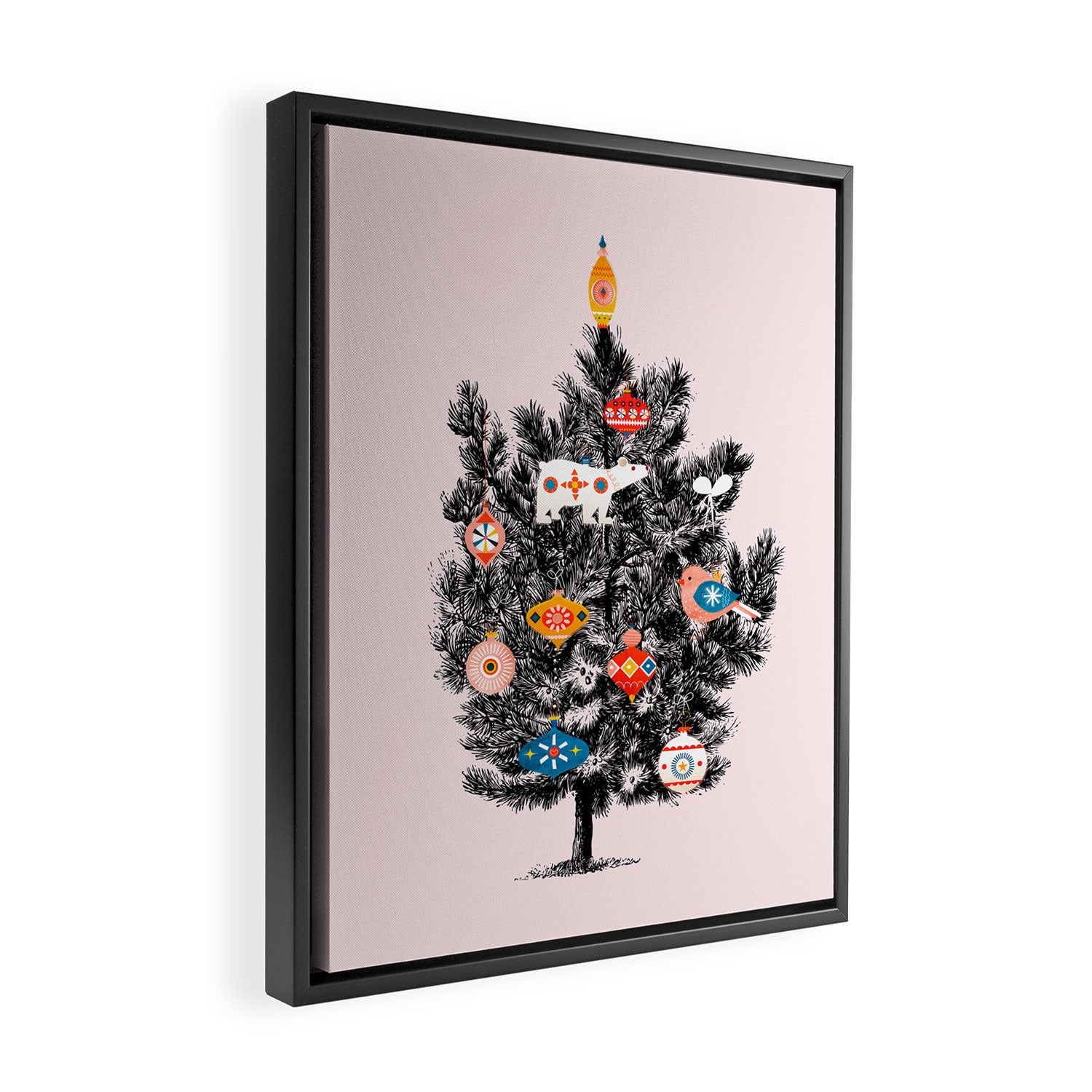 Retro Christmas tree no3 Framed Canvas Print Gallery Image 2
