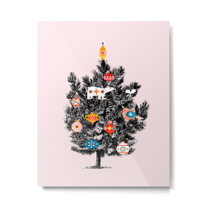 Retro Christmas tree no3 Metal Print Gallery Image 1