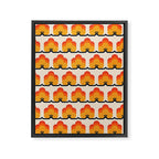Retro Cloud Stripe 70s Floral Pattern Framed Canvas Print Gallery Image 8