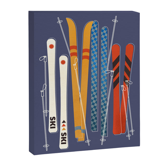 Retro Colorful Skis Canvas Print Gallery Image 1