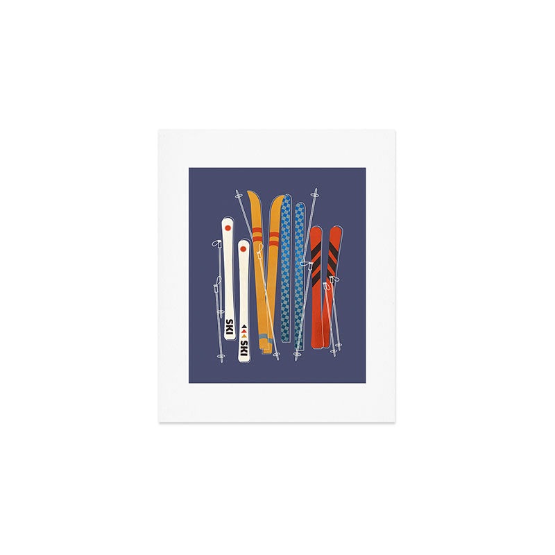 Retro Colorful Skis Art Print Gallery Image 1