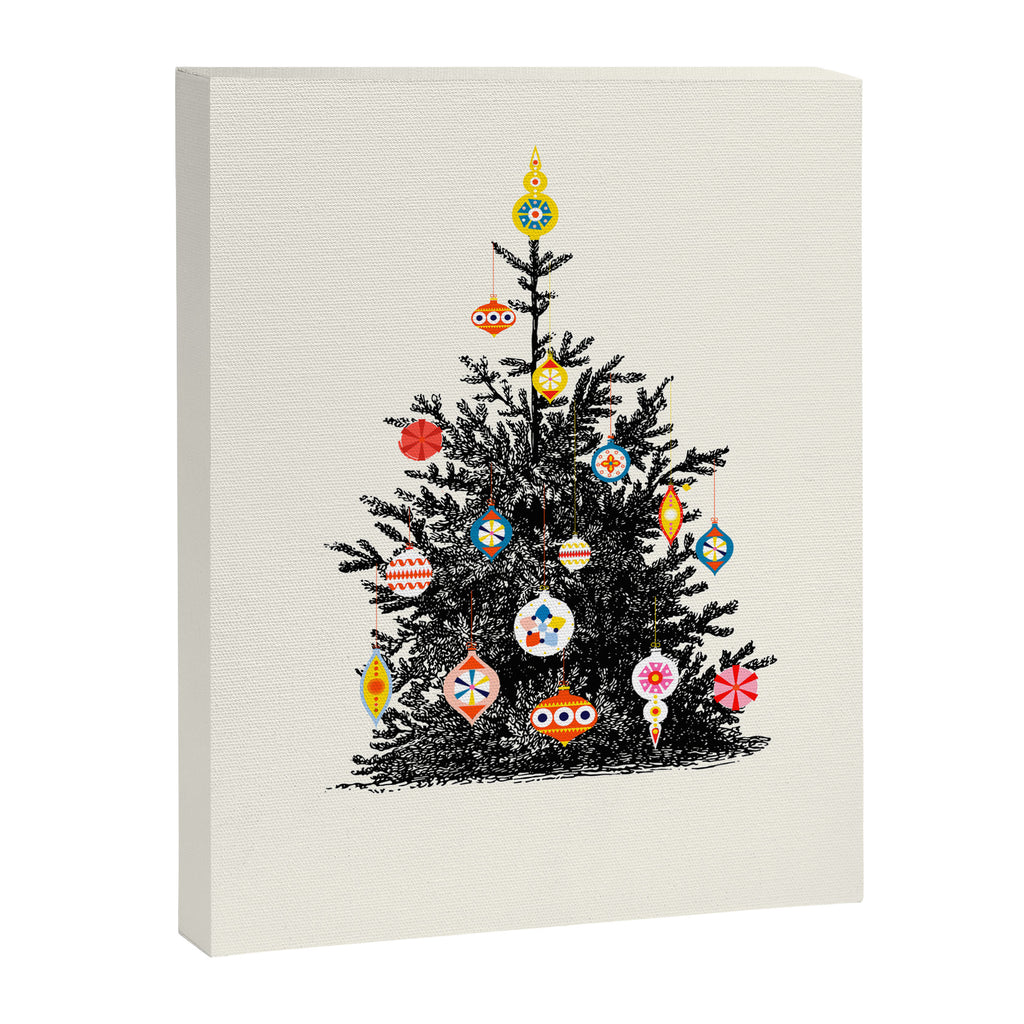 Retro Decorated Christmas Tree Canvas Print Gallery Image 8