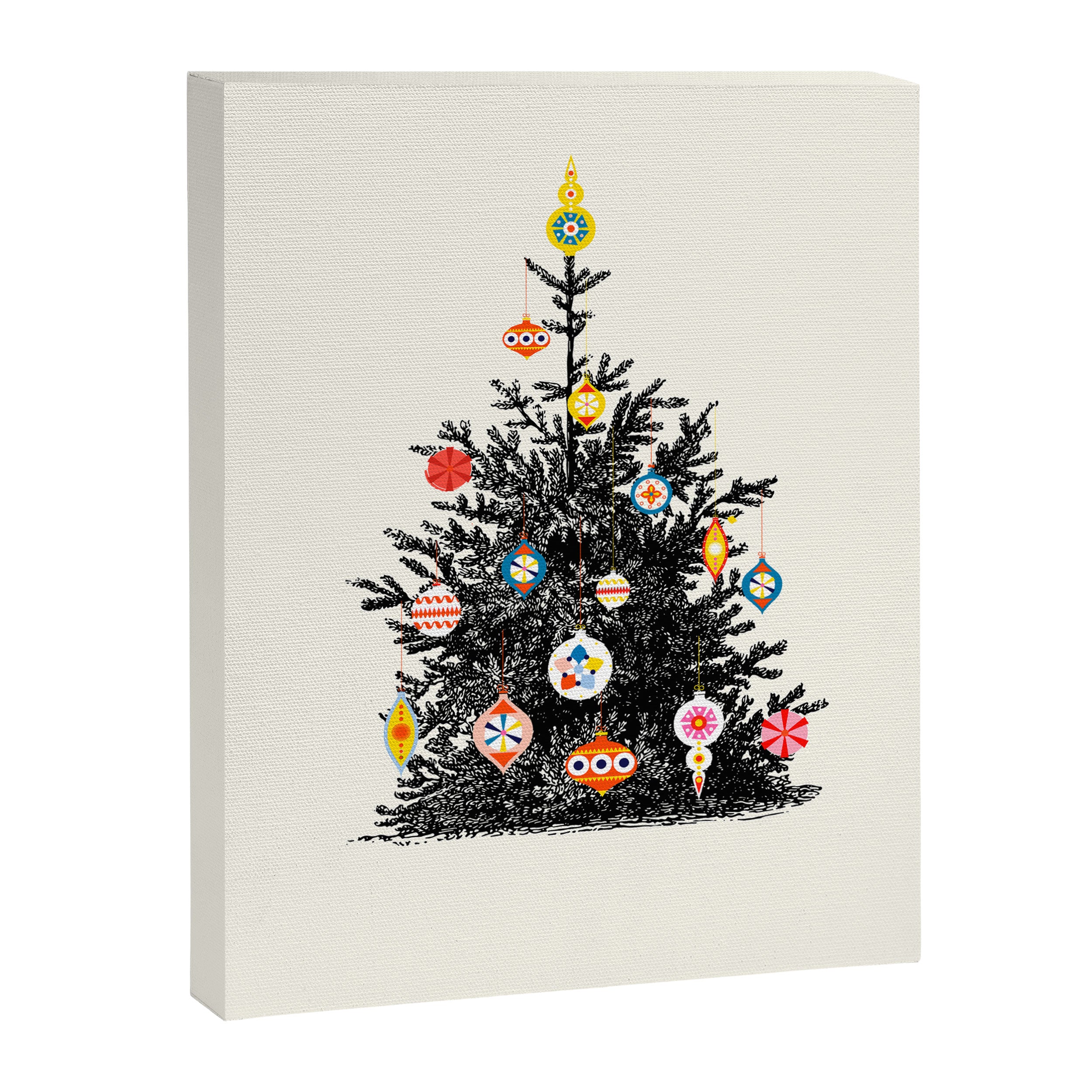 Retro Decorated Christmas Tree Canvas Print Gallery Image 8