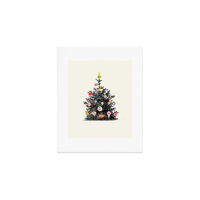 Retro Decorated Christmas Tree Art Print Gallery Image 1