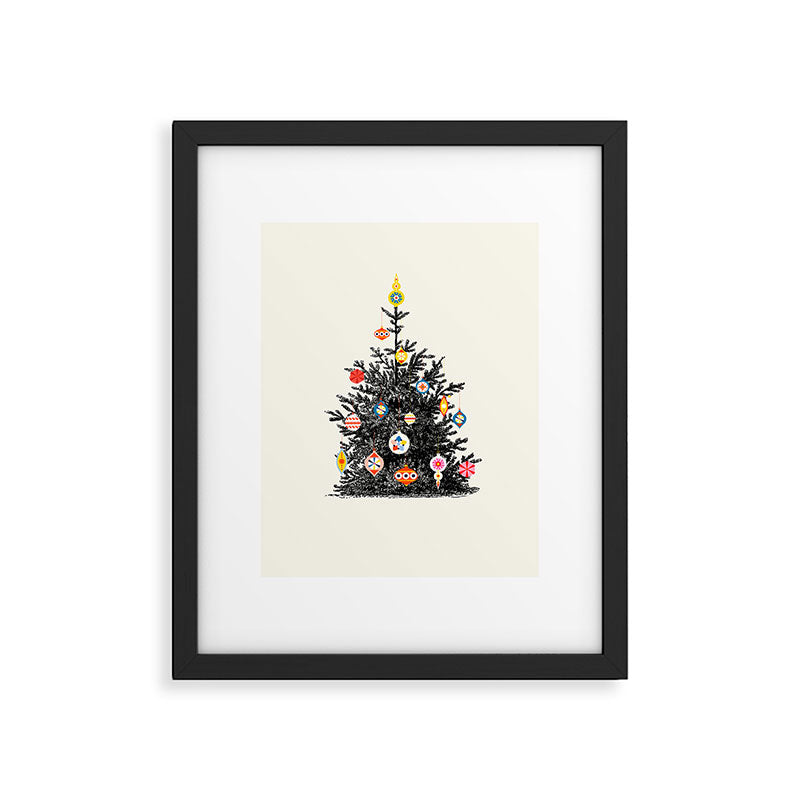 Retro Decorated Christmas Tree Framed Art Print Gallery Image 6