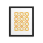 Retro Floral Pattern in Yellow Framed Art Print Gallery Image 6