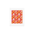 Retro Geo Pop Orange Pink Pattern Art Print Gallery Image 1