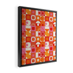 Retro Geo Pop Orange Pink Pattern Framed Canvas Print Gallery Image 2