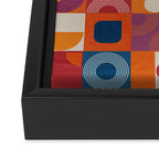 Retro Geo Textile Mid Century Pattern Framed Canvas Print Gallery Image 3