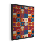 Retro Geo Textile Mid Century Pattern Framed Canvas Print Gallery Image 2