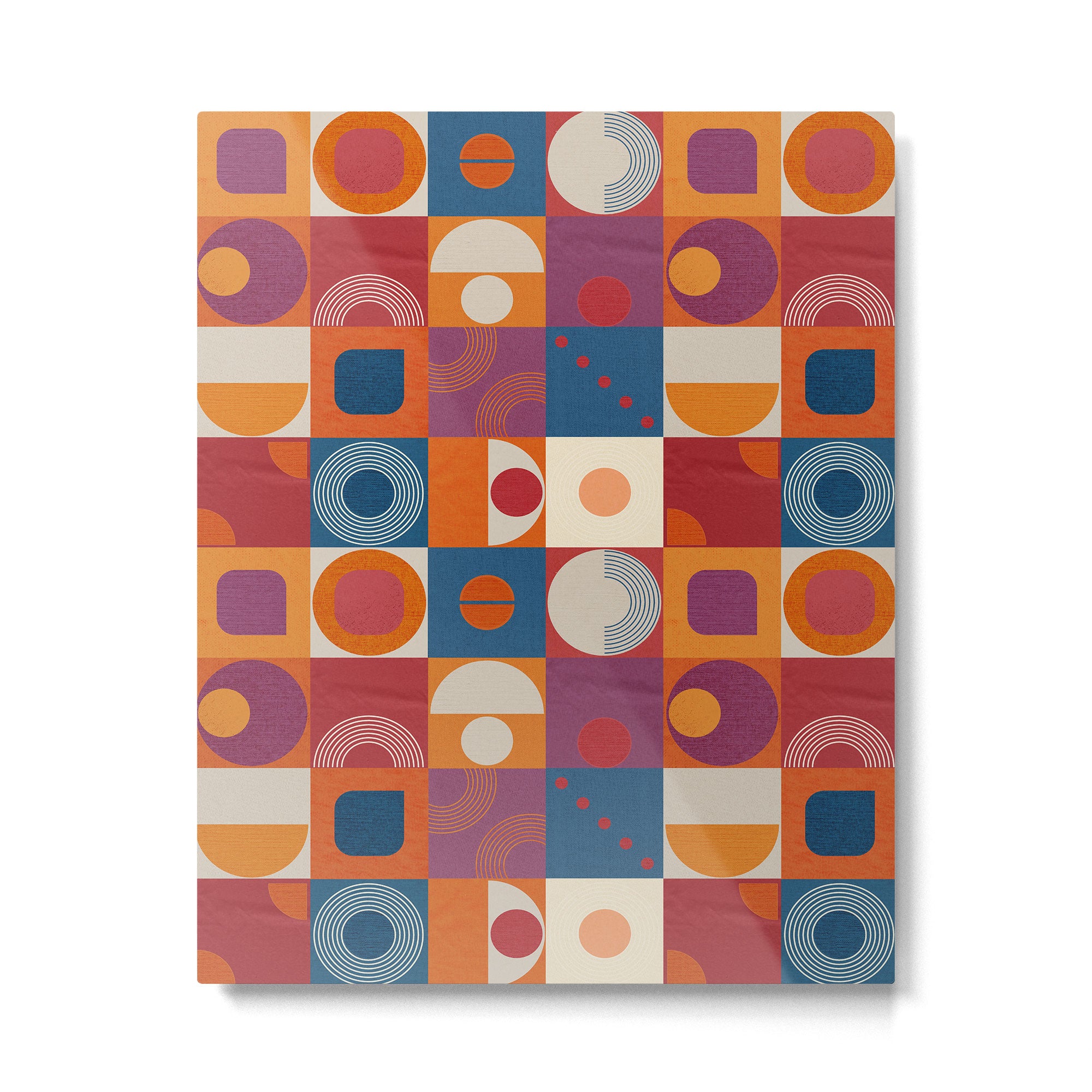 Retro Geo Textile Mid Century Pattern Metal Print Gallery Image 6