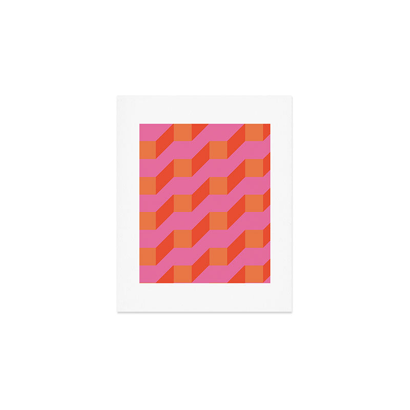 Retro geometry bright pattern no10 Art Print Gallery Image 1