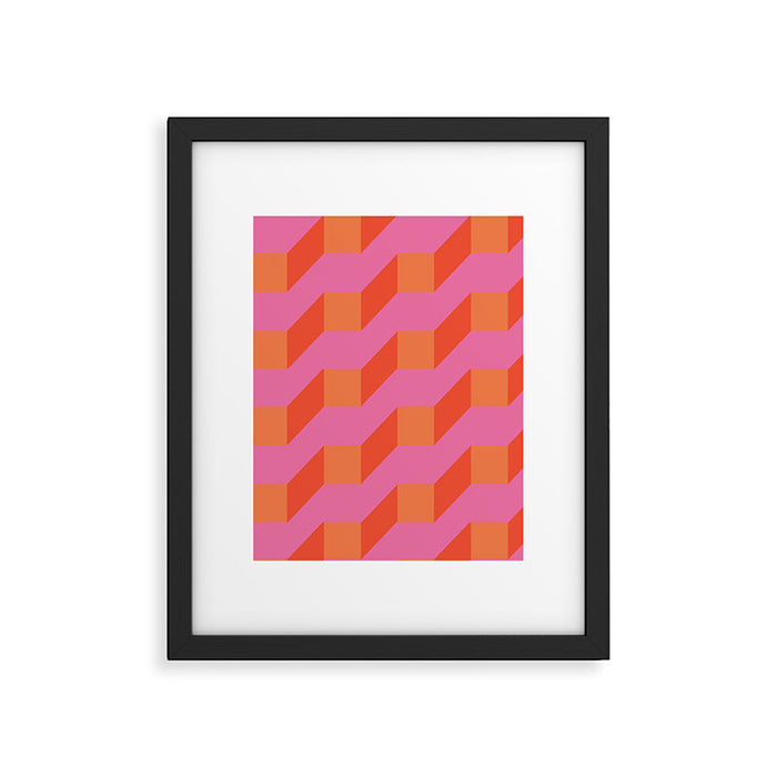 Retro geometry bright pattern no10 Framed Art Print Gallery Image 1