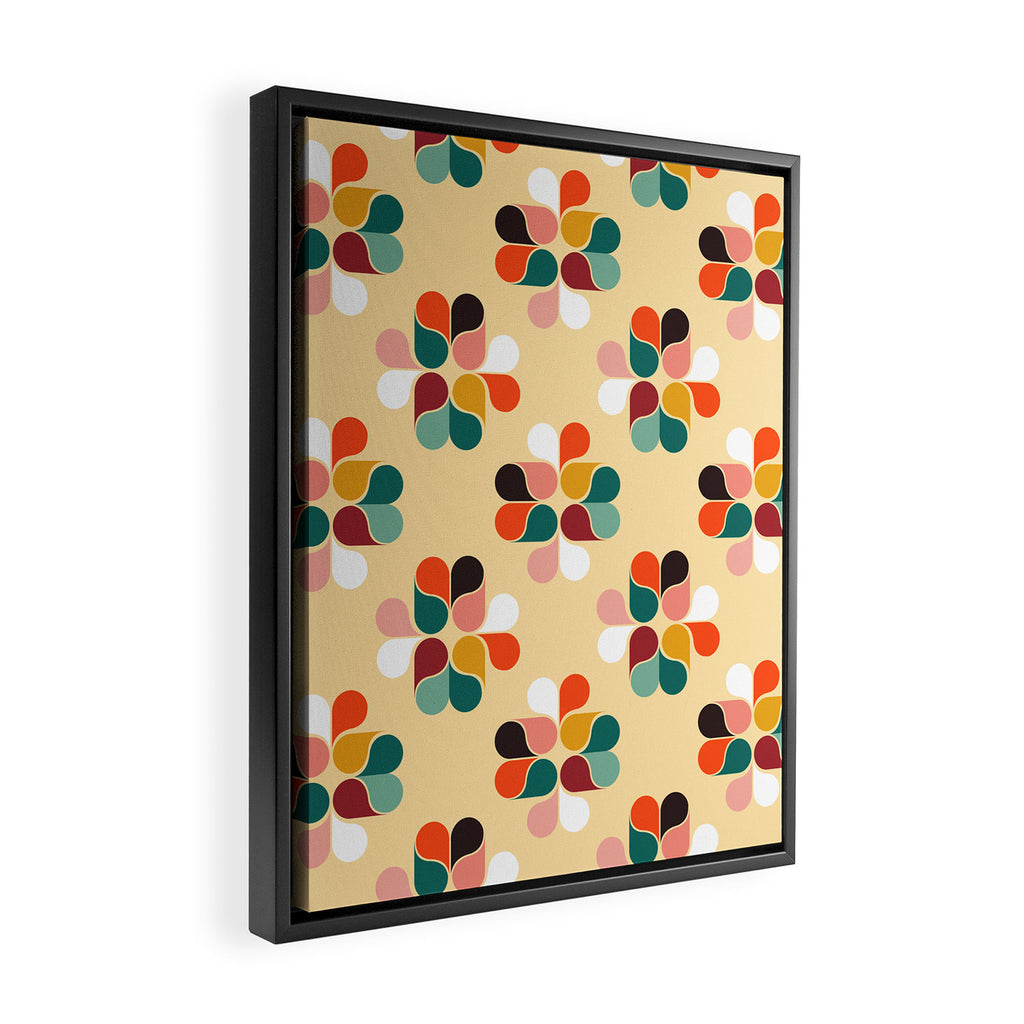 Retro geometry pattern no2 Framed Canvas Print Gallery Image 2