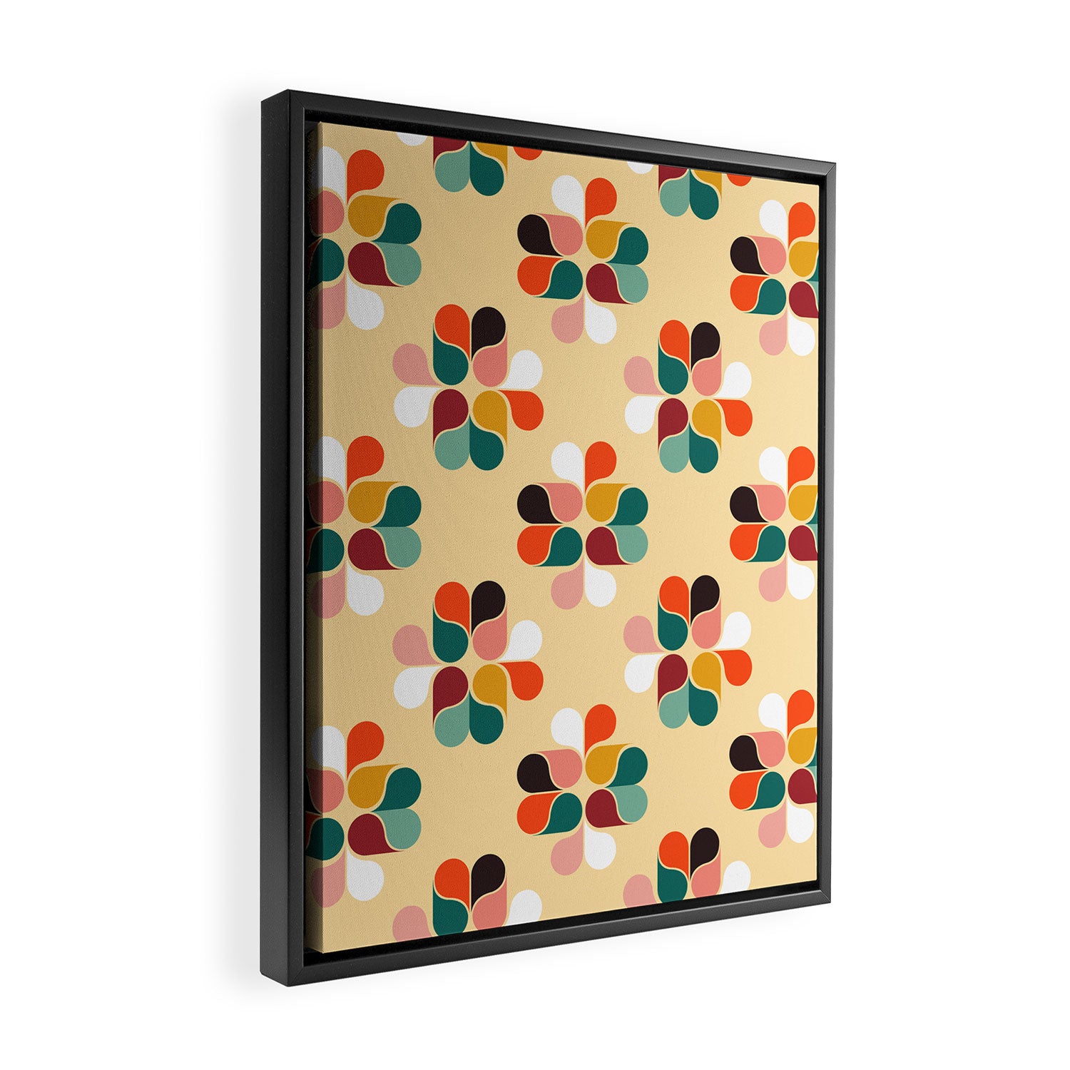 Retro geometry pattern no2 Framed Canvas Print Gallery Image 2