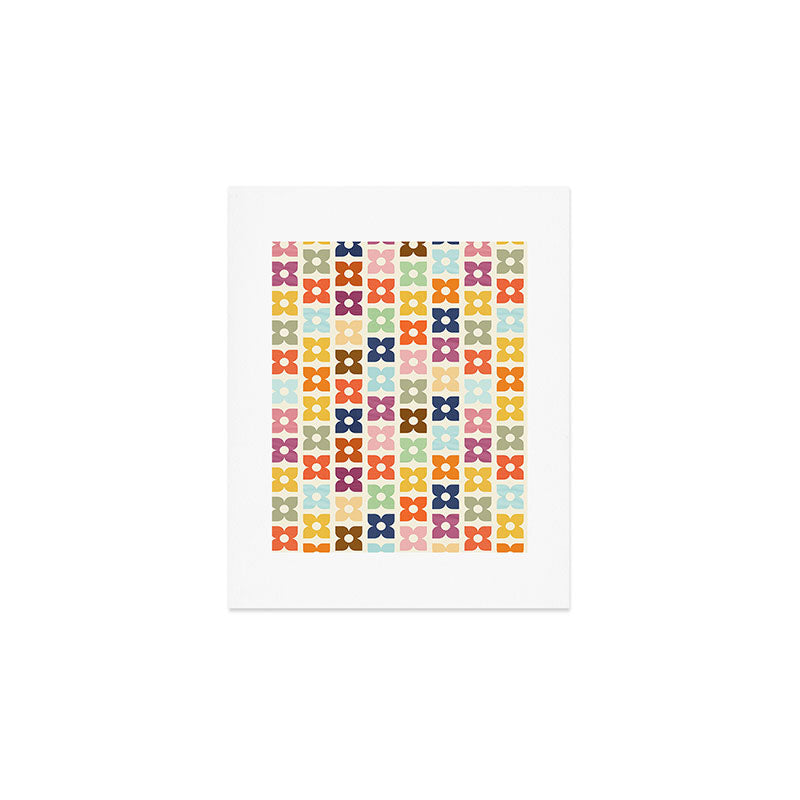 Retro Nostalgic Pastel Flowers Art Print Gallery Image 1
