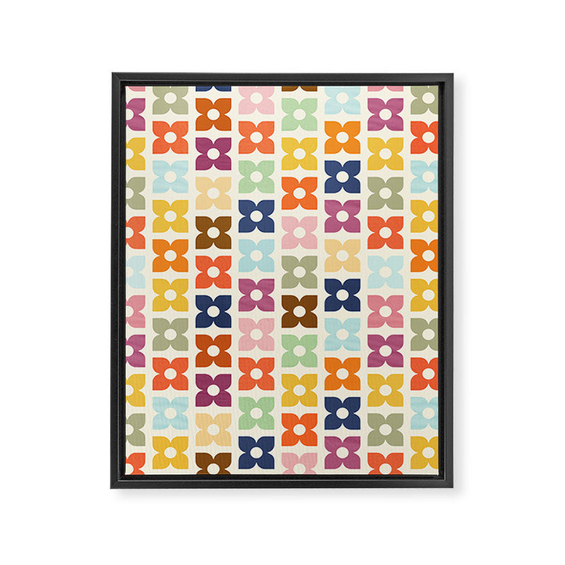 Retro Nostalgic Pastel Flowers Framed Canvas Print Gallery Image 8