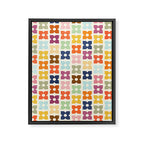 Retro Nostalgic Pastel Flowers Framed Canvas Print Gallery Image 8