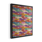 Retro Rainbow Funny Dachshunds Framed Canvas Print Gallery Image 2