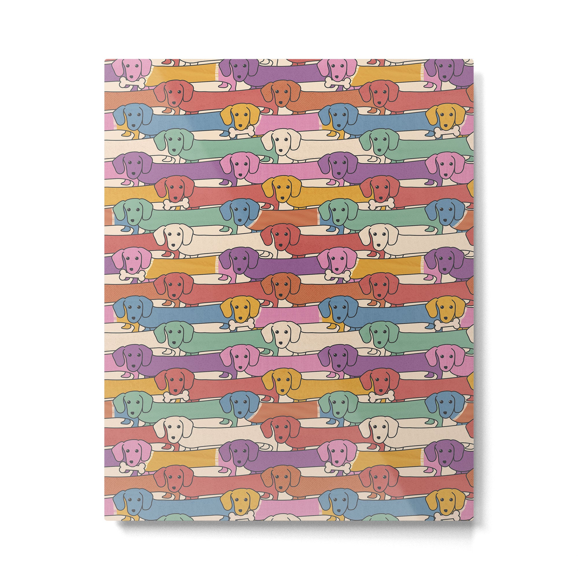 Retro Rainbow Funny Dachshunds Metal Print Gallery Image 6