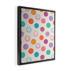 Retro Rainbow Smiling Faces Pattern Framed Canvas Print Gallery Image 2